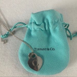 Tiffany and co Heart necklace with initial C!